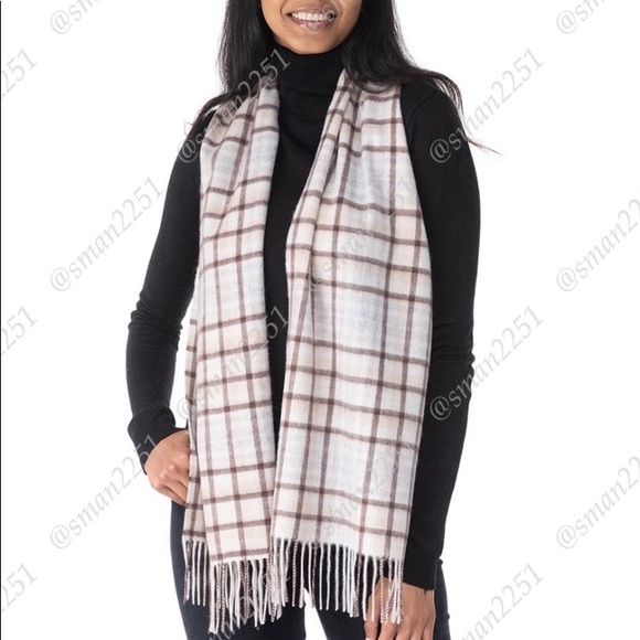 💛NEW!💛Charter Club Plaid 100% Cashmere Scarf BNWT! - Picture 2 of 5